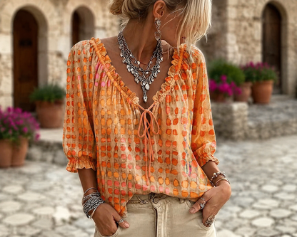 Maya — Blouse bohème fluide et élégante