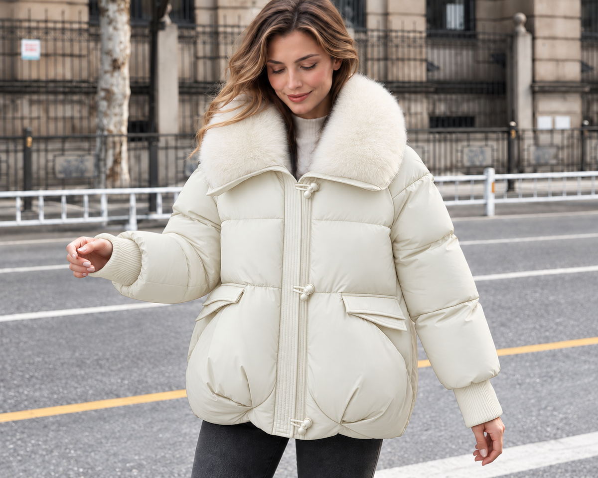 Délia — Doudoune oversize à col fourré