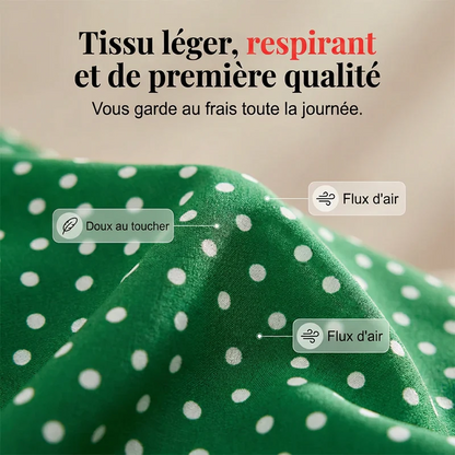 Pantalon large taille haute à pois pour femme